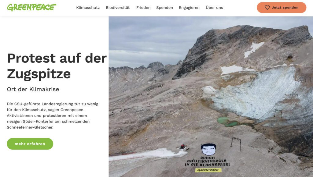 Greenpeace: Ort der Klimakrise: Protest auf der Zugspitze