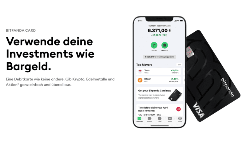 Verwende deine Investments wie Bargeld. Mit der Bitpanda Card.