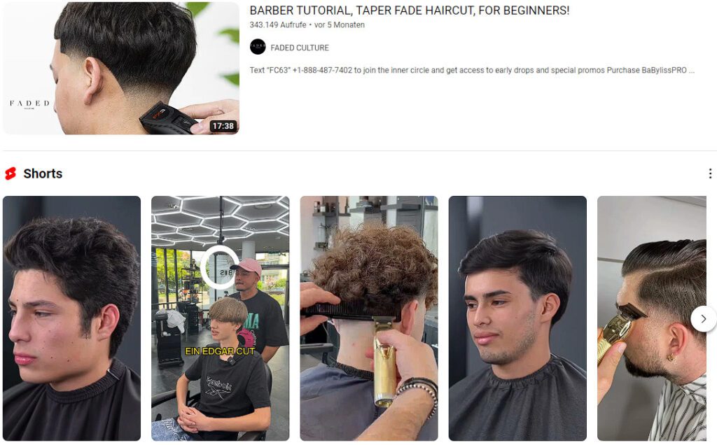 barber tutorial youtube