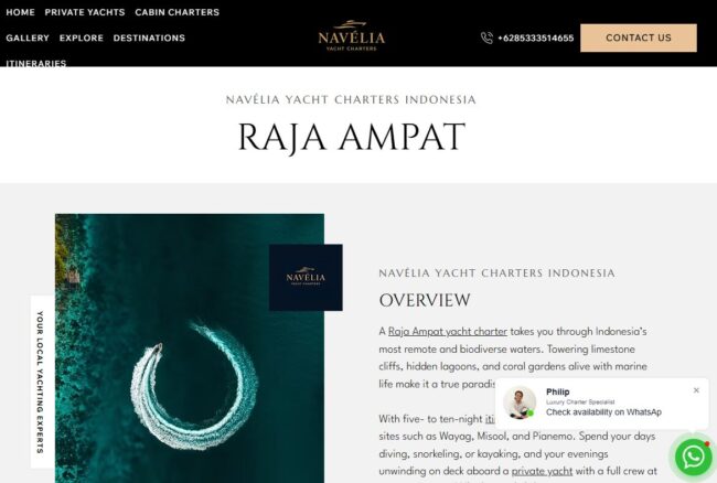 Entdecken Sie das Paradies – Luxus-Yacht-Charter in Raja Ampat mit Navelia Indonesia