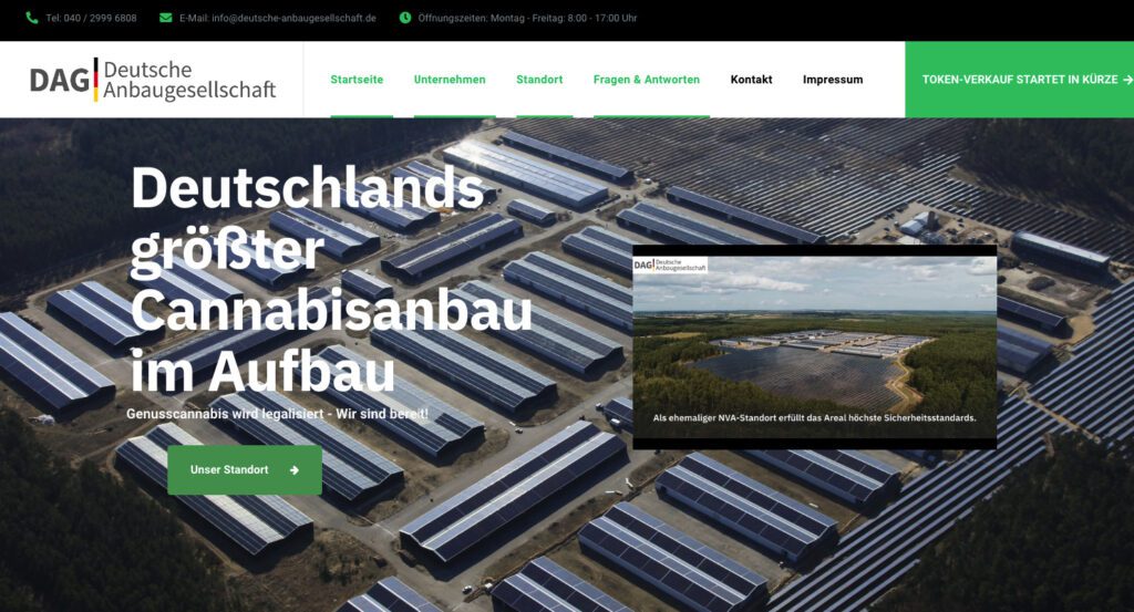 Deutsche Anbaugesellschaft DAG GmbH: Blockchain trifft Cannabisanbau